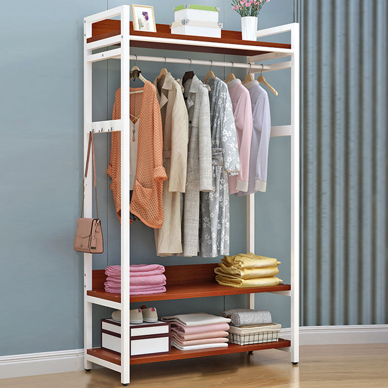 Modern Style Coat Rack Metal Frame Multi-layer Shelve Design Free Standing Coat Rack