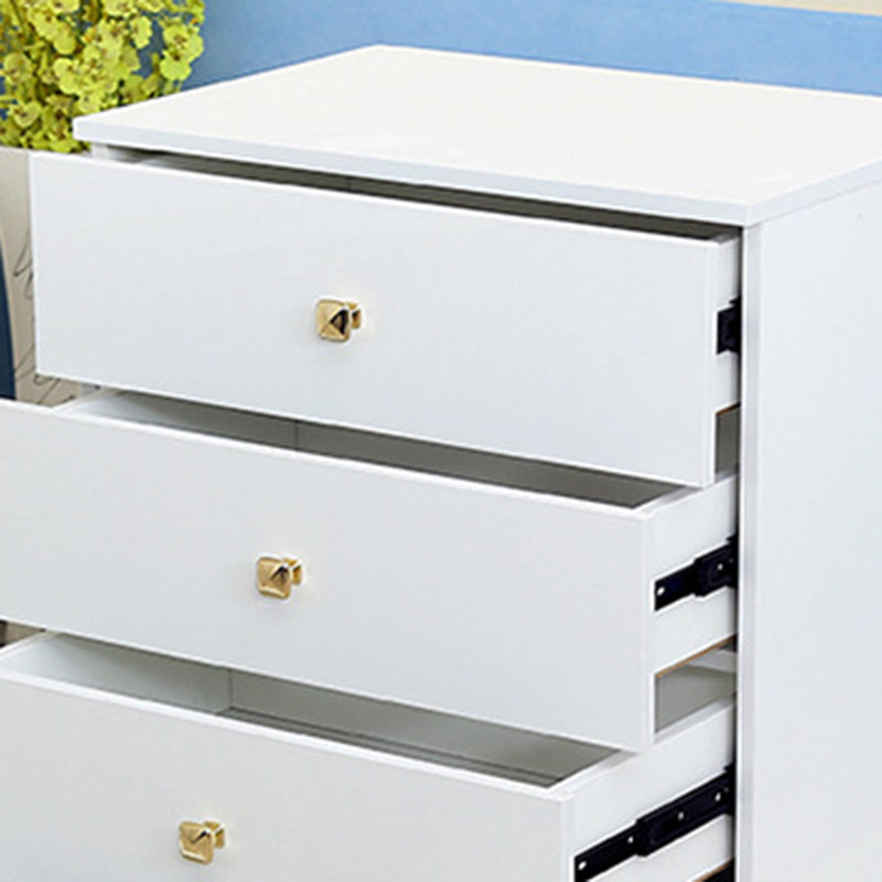 White 15.74" Wide Accent Chest Rubberwood Chest with Drawers