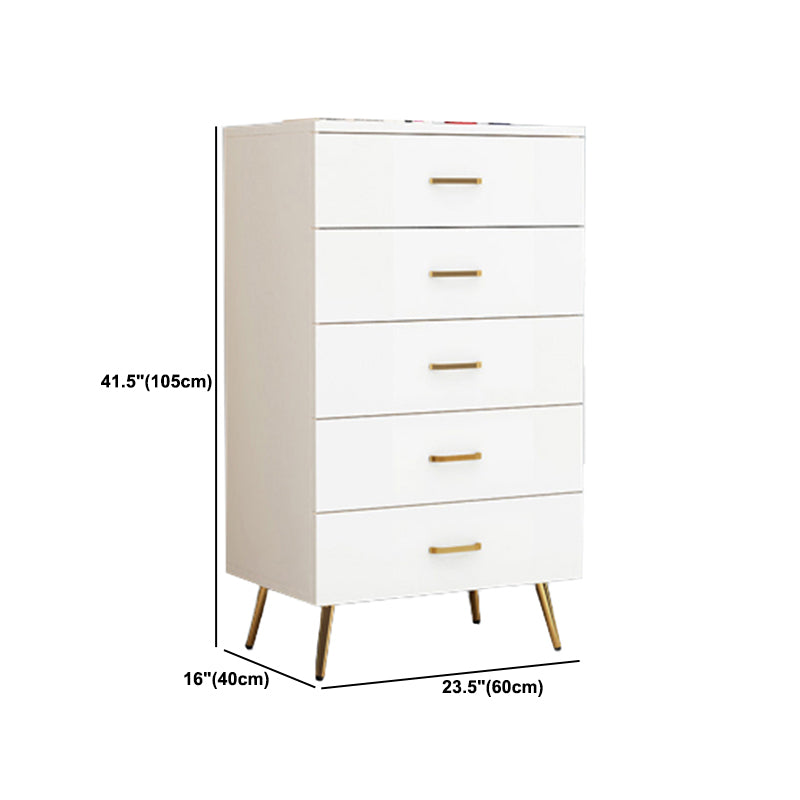 White 15.74" Wide Accent Chest Rubberwood Chest with Drawers