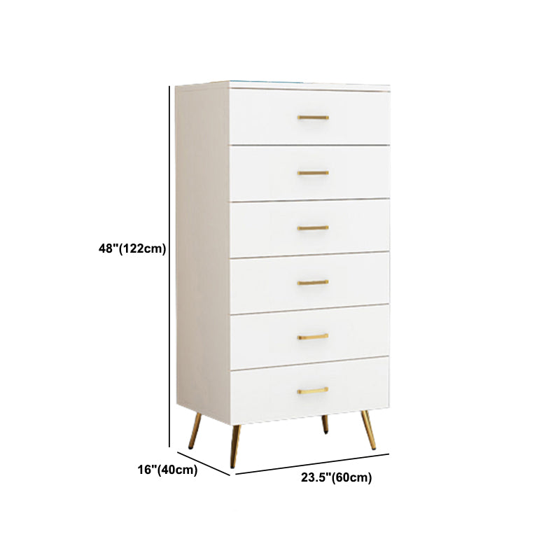 White 15.74" Wide Accent Chest Rubberwood Chest with Drawers