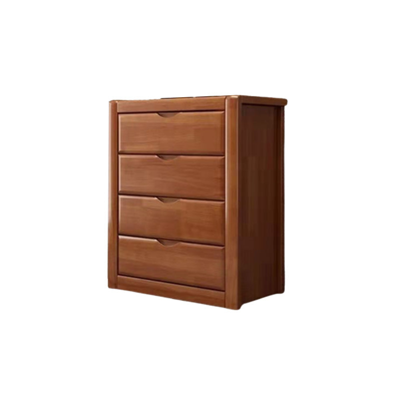 Modern 15.74" Wide Accent Chest Brown Rubberwood Chest with Drawers