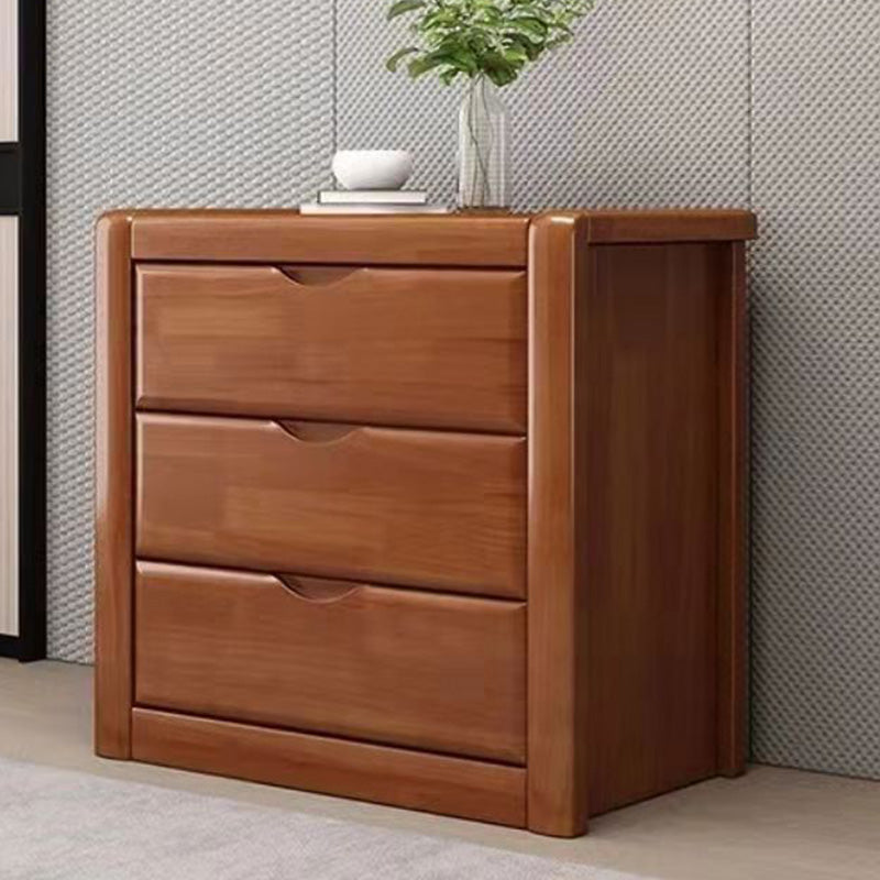 Modern 15.74" Wide Accent Chest Brown Rubberwood Chest with Drawers