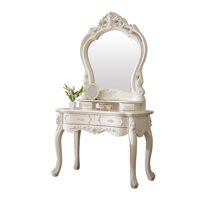 White Vanity Dressing Table Set Victorian Mirrored Wood Vanity