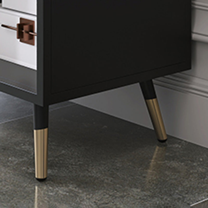 Sintered Stone Sideboard Table 2-drawer Dining Server with Metal Legs