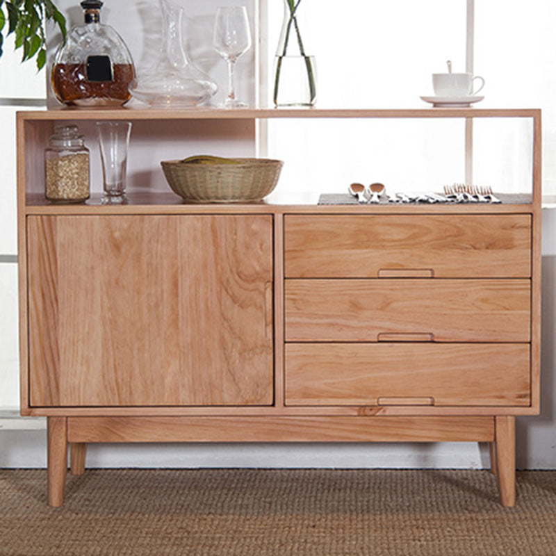 3-drawer Dining Server Modern Solid Wood Sideboard for Dining Room