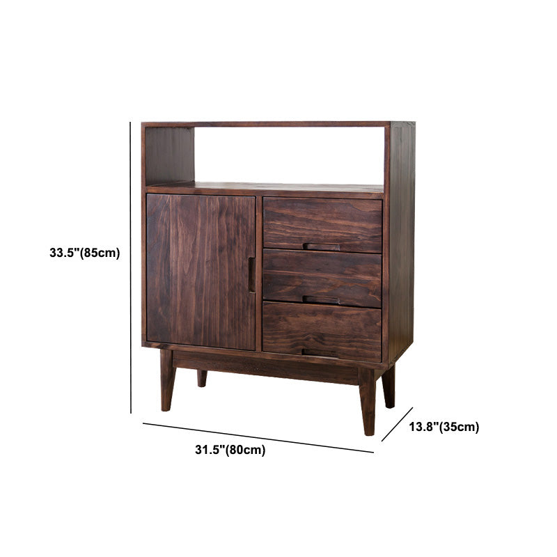 3-drawer Dining Server Modern Solid Wood Sideboard for Dining Room