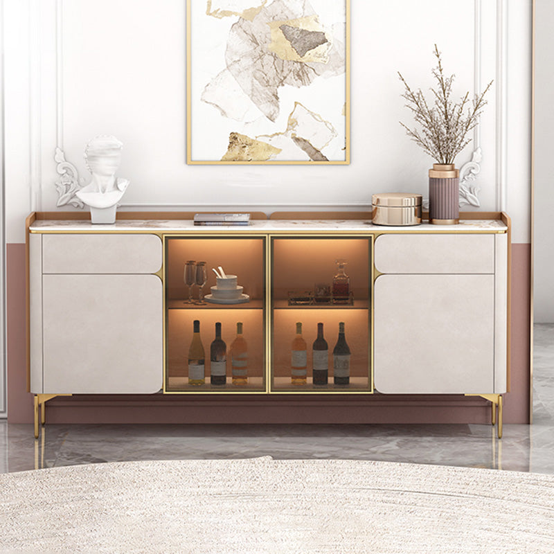 Glam Buffet Sideboard Cabinets Dining Buffet with LED Lights for Living Room