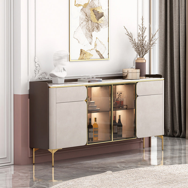 Glam Buffet Sideboard Cabinets Dining Buffet with LED Lights for Living Room