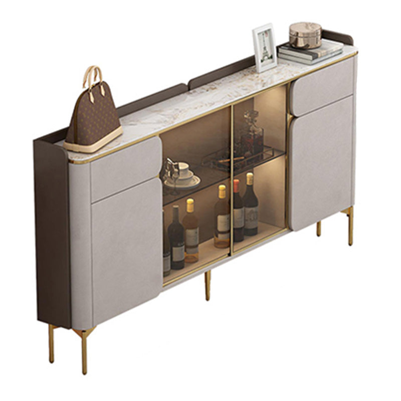 Glam Buffet Sideboard Cabinets Dining Buffet with LED Lights for Living Room