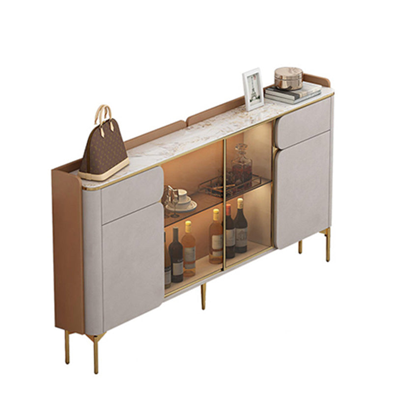 Glam Buffet Sideboard Cabinets Dining Buffet with LED Lights for Living Room