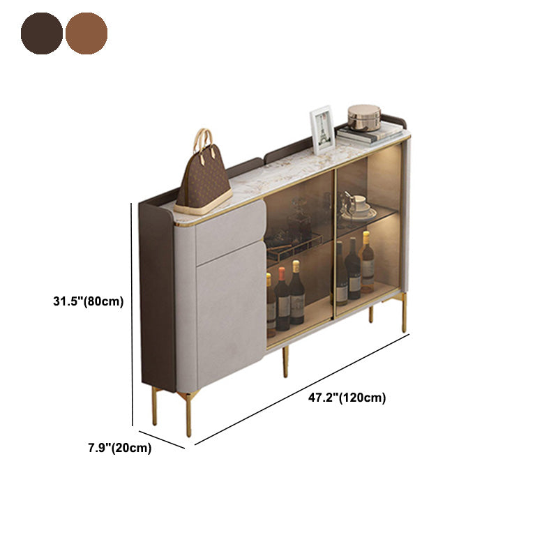 Glam Buffet Sideboard Cabinets Dining Buffet with LED Lights for Living Room