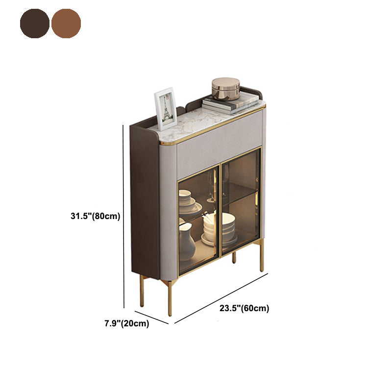 Glam Buffet Sideboard Cabinets Dining Buffet with LED Lights for Living Room