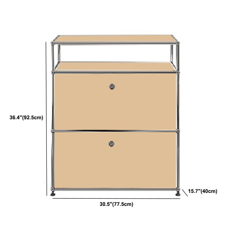 Modern 15.7"W Dining Server Engineered Wood Side Board Locking Cabinets