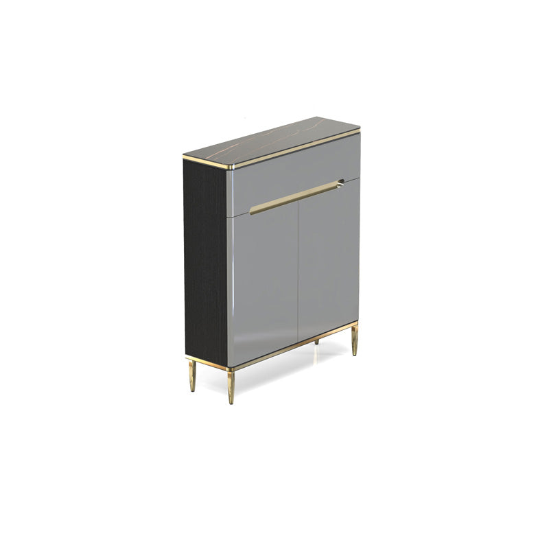 1 Drawer Dining Server Glam Sintered Stone Side Board with Cabinets