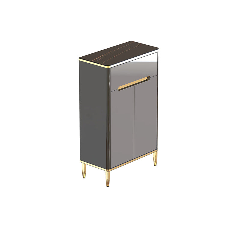 1 Drawer Dining Server Glam Sintered Stone Side Board with Cabinets