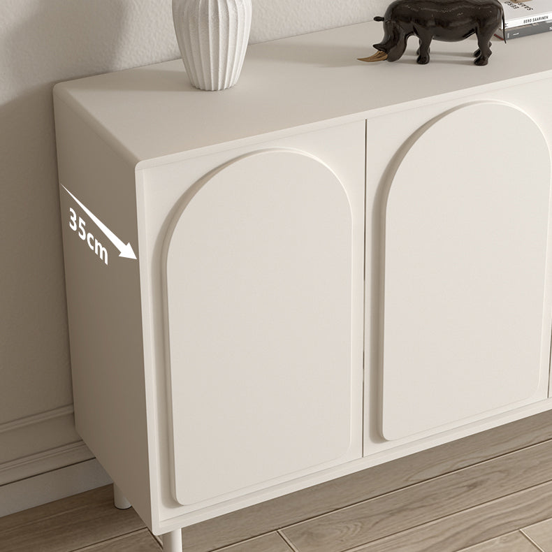 White Engineered Wood Buffet Server Modern Sideboard with Drawers