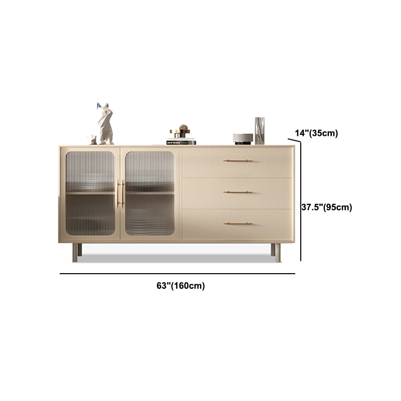 Contemporary Sideboard Buffet with Drawers Wood Buffet Server