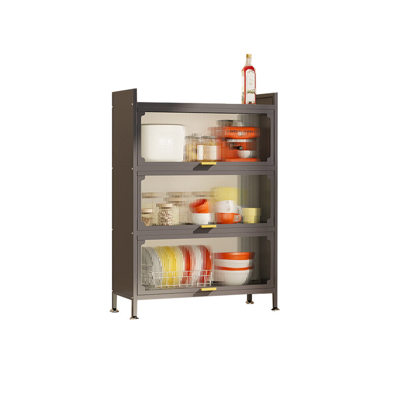 Contemporary Dining Server Steel and Acrylic Buffet Server for Kitchen