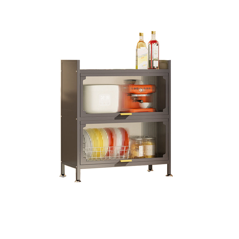 Contemporary Dining Server Steel and Acrylic Buffet Server for Kitchen