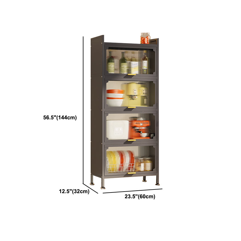 Contemporary Dining Server Steel and Acrylic Buffet Server for Kitchen