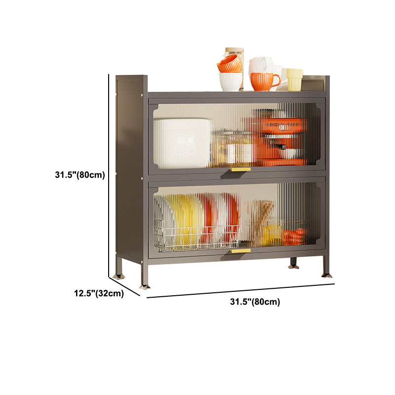 Contemporary Dining Server Steel and Acrylic Buffet Server for Kitchen