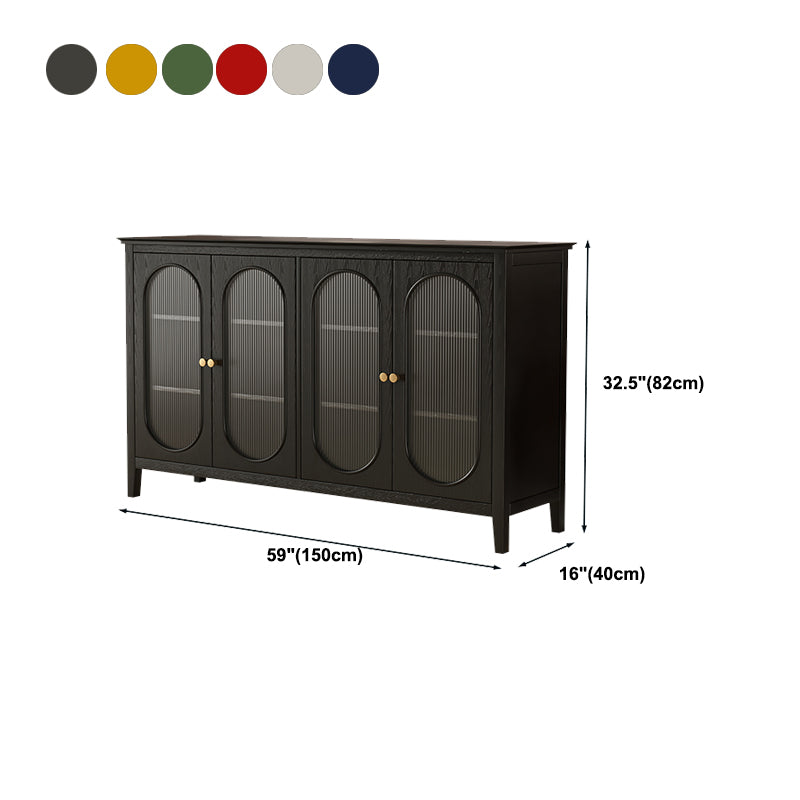 4-Door Sideboard Table 59'L Modern Wood Buffet Sideboard for Kitchen