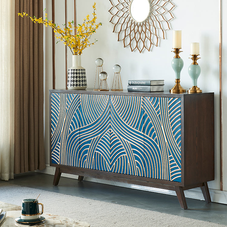 Solid Wood Sideboard Table Contemporary Sideboard Cabinet for Kitchen