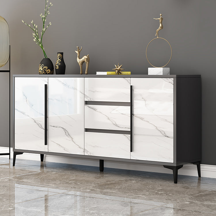 Engineered Wood Buffet Server with Drawers Modern Sideboard Table