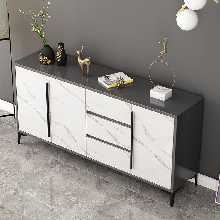 Engineered Wood Buffet Server with Drawers Modern Sideboard Table