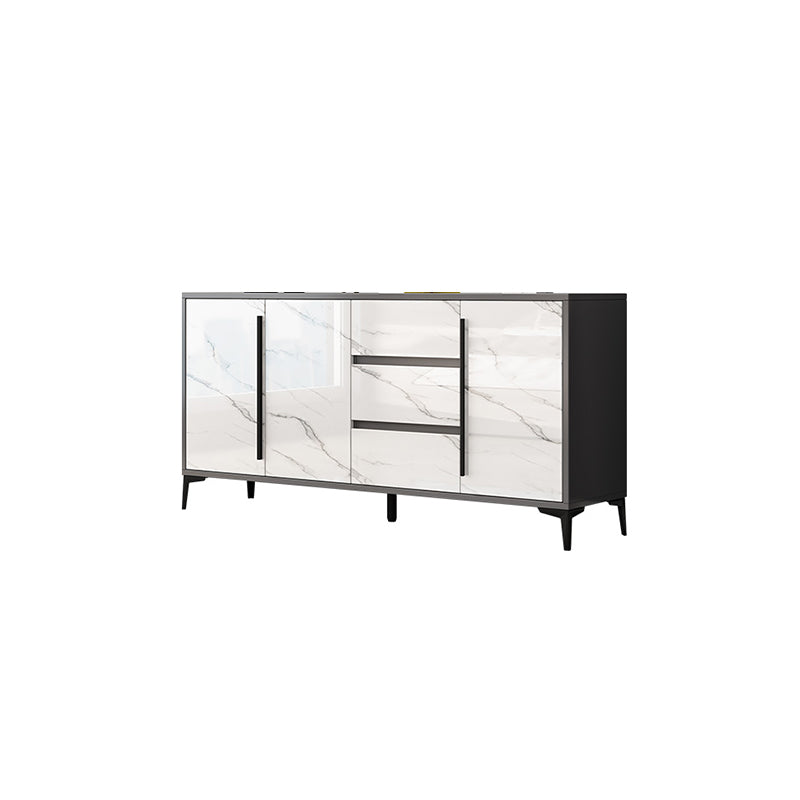 Engineered Wood Buffet Server with Drawers Modern Sideboard Table