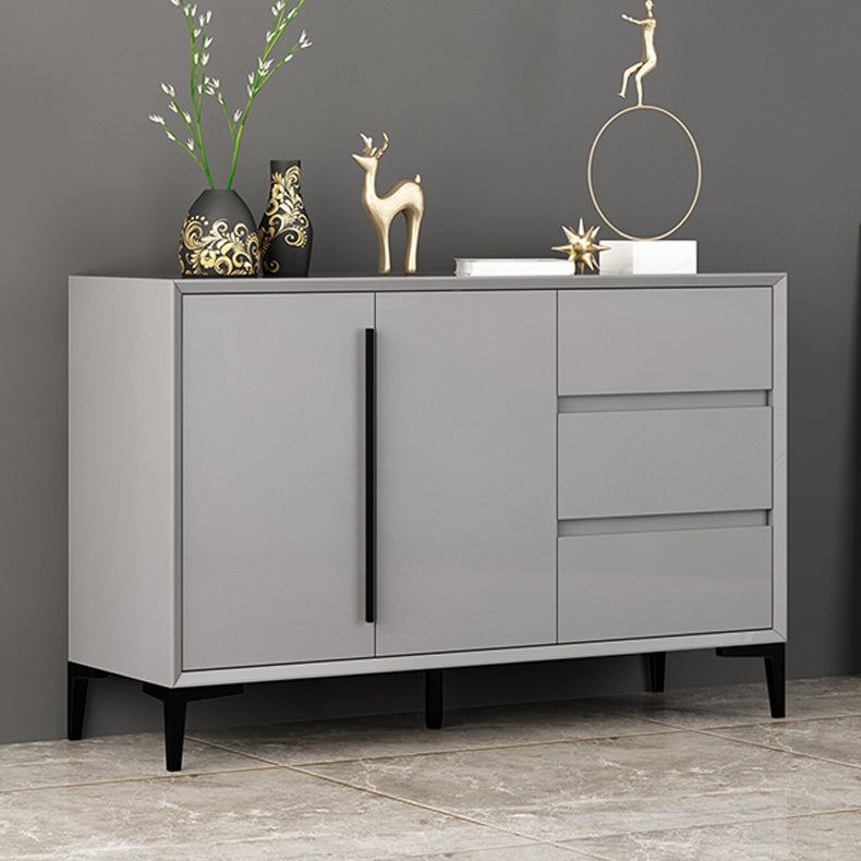 Contemporary Gray Sideboard Table Engineered Wood Dining Server