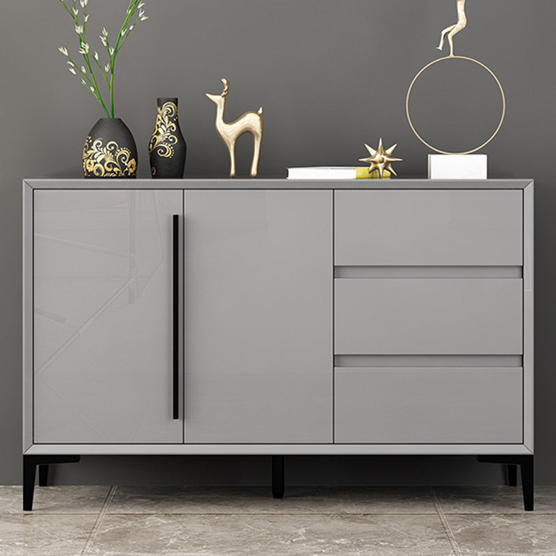 Contemporary Gray Sideboard Table Engineered Wood Dining Server