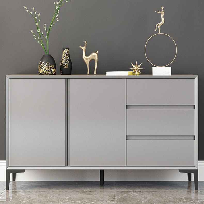 Contemporary Gray Sideboard Table Engineered Wood Dining Server