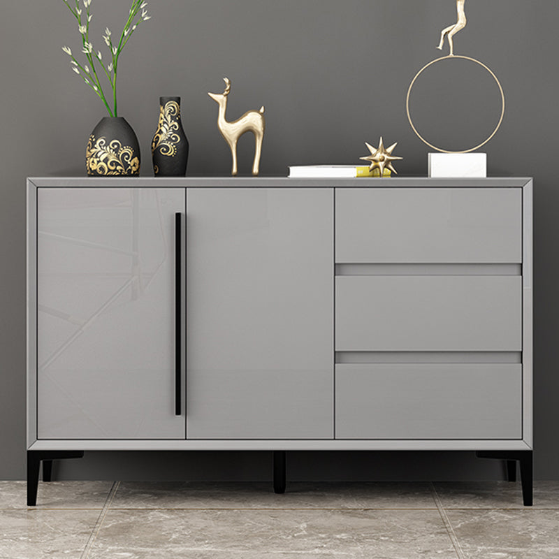 Contemporary Gray Sideboard Table Engineered Wood Dining Server