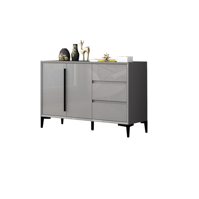 Contemporary Gray Sideboard Table Engineered Wood Dining Server