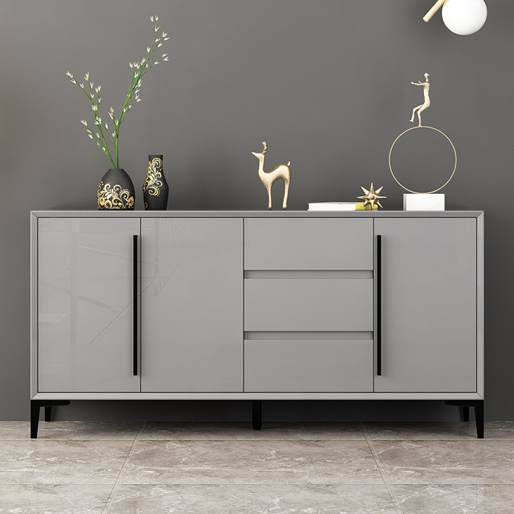 Contemporary Gray Sideboard Table Engineered Wood Dining Server