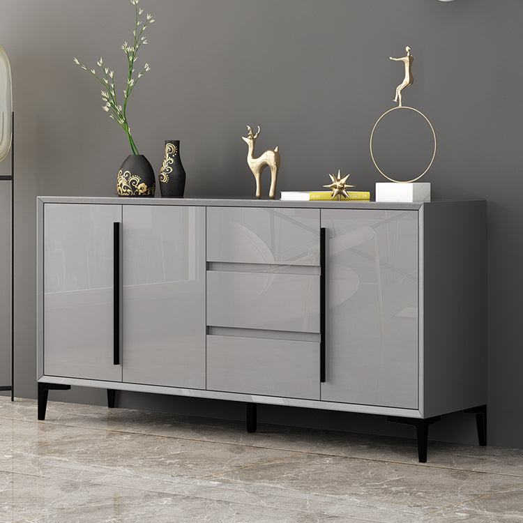 Contemporary Gray Sideboard Table Engineered Wood Dining Server