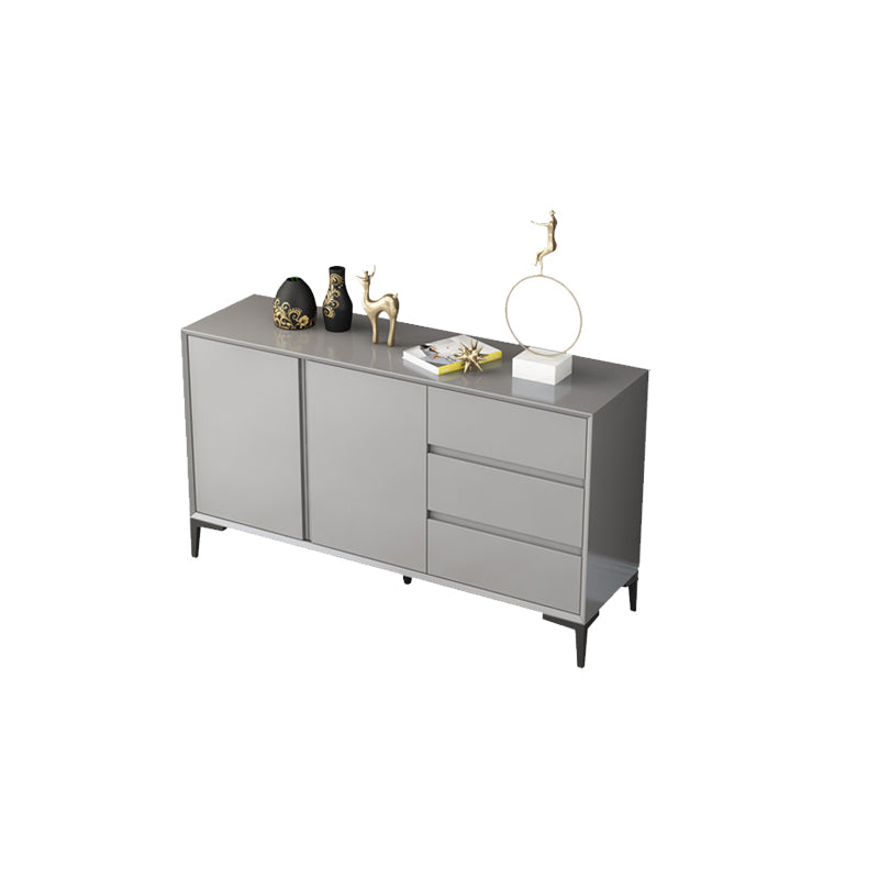 Contemporary Gray Sideboard Table Engineered Wood Dining Server