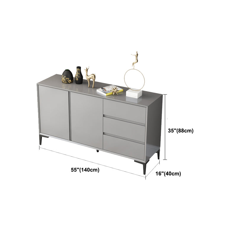 Contemporary Gray Sideboard Table Engineered Wood Dining Server