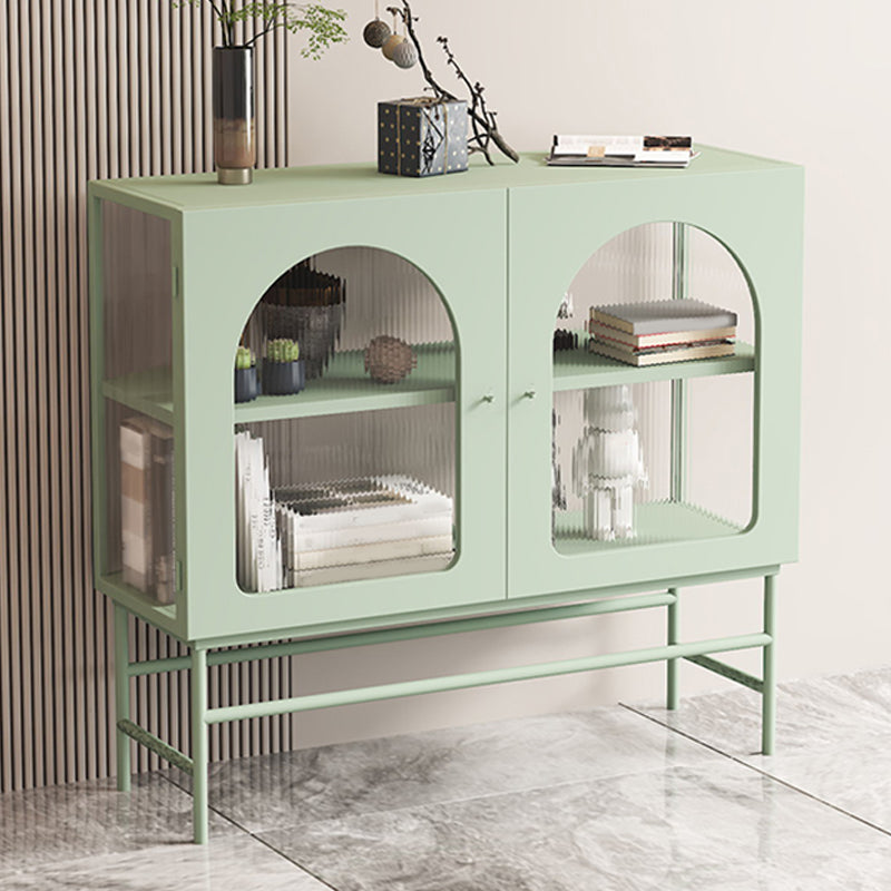 2 Doors Dining Server with Metal Frame Modern Home Sideboard with Cabinets