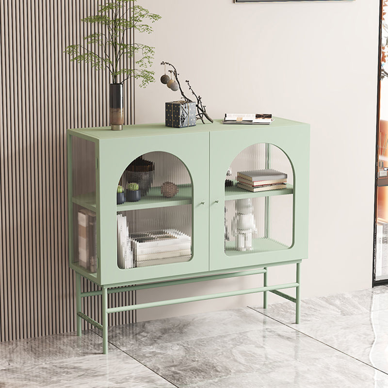 2 Doors Dining Server with Metal Frame Modern Home Sideboard with Cabinets