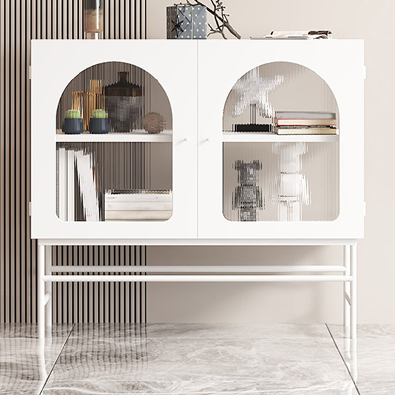 2 Doors Dining Server with Metal Frame Modern Home Sideboard with Cabinets