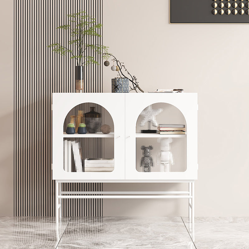 2 Doors Dining Server with Metal Frame Modern Home Sideboard with Cabinets