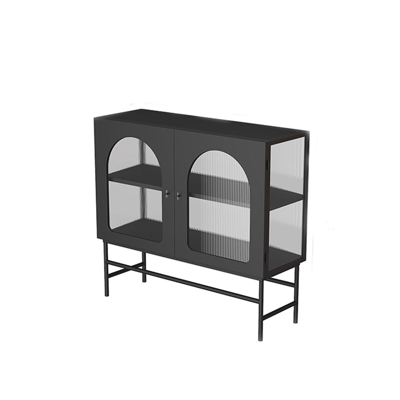 2 Doors Dining Server with Metal Frame Modern Home Sideboard with Cabinets