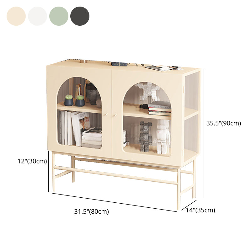 2 Doors Dining Server with Metal Frame Modern Home Sideboard with Cabinets