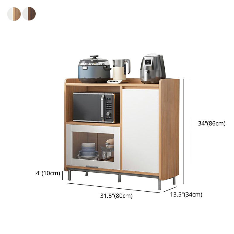 Engineered Wood Buffet Server Contemporary Dining Server for Living Room