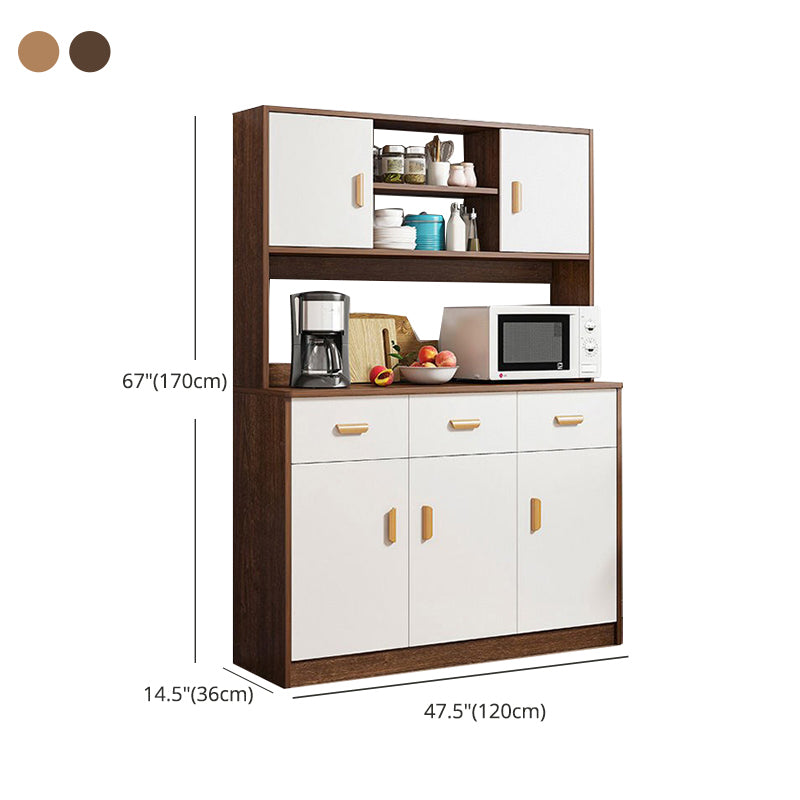 Engineered Wood Buffet Server Contemporary Dining Server for Living Room