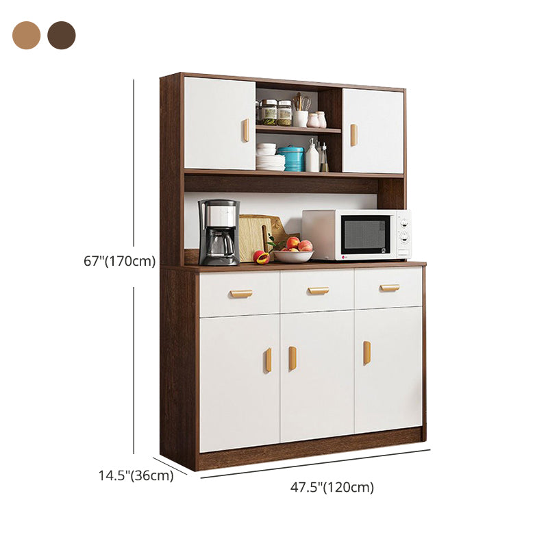 Contemporary Dining Server with Drawers Engineered Wood Buffet Server