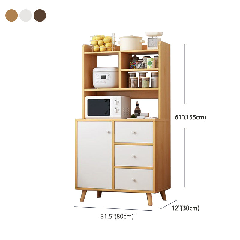 Contemporary Dining Server with Drawers Engineered Wood Buffet Server