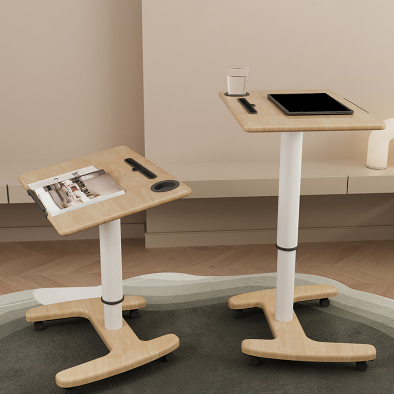 Contemporary Writing Desk Home or Office with Caster Wheels Desk with Metal Legs